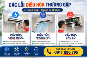 CÁC LỖI ĐIỀU HÒA THƯỜNG GẶP