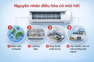 Các nguyên nhân phổ biến dẫn đến tình trạng điều hòa có mùi hôi