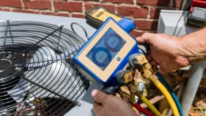 Thợ kiểm tra điều hòa thiếu gas