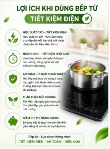 Lợi ích khi dùng bếp từ tiết kiệm điện