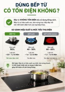 Dùng bếp từ có tốn điện không? Cùng tìm hiểu nhé!