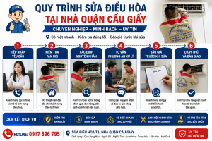 Các bước kiểm tra và sửa điều hòa tại nhà khách hàng quận Cầu Giấy