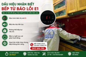 Dấu hiệu nhận biết bếp từ báo lỗi E1 | Hotline 0917 896 795